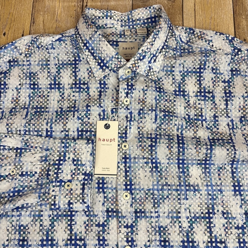 Haupt Mens Button Shirt  XXL 2XL Abstract Pattern NEW NWT